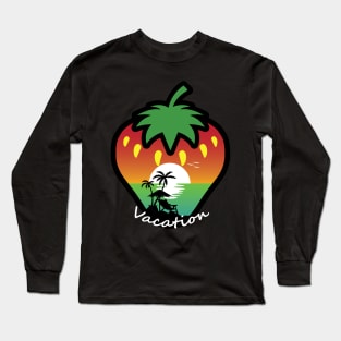 Vintage Sunset Strawberry Beach Long Sleeve T-Shirt